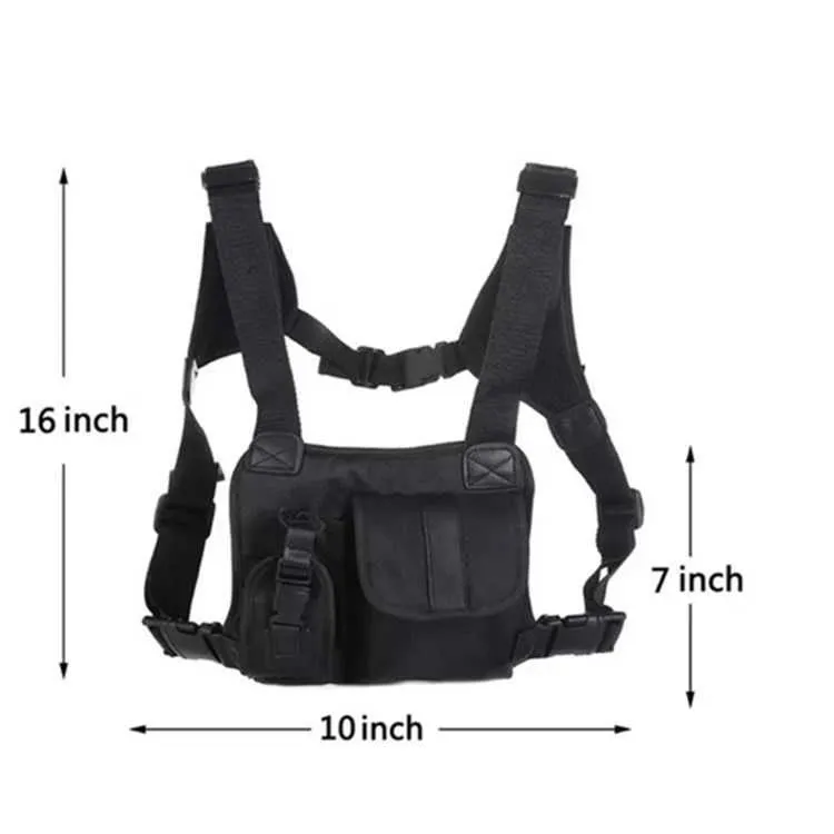 Street Style Tactical Chest Rig Bag Hip Hop Skateboard Militaire borsttas voor mannen Functionele taillepakketten Verstelbare vest T200228B