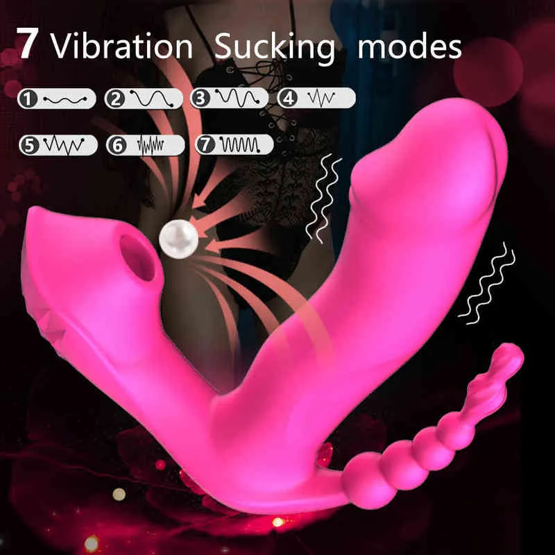 Nxy Vibratoren Sex für Frauen Klitoris Sauger Stimulator 3 in 1 Heizung Tragbarer Analdildo Oralspielzeug Erwachsene 18 1220