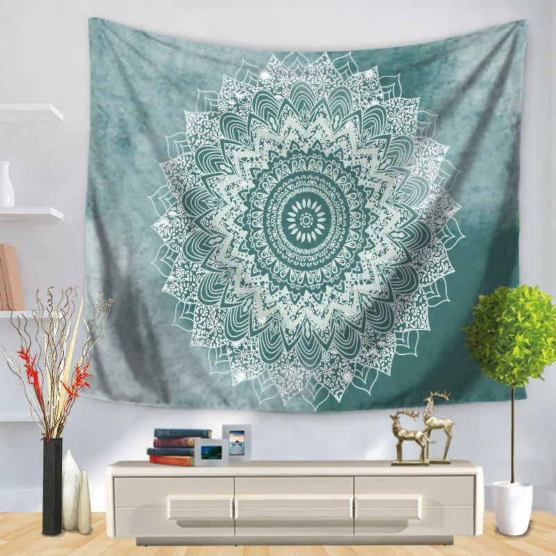 India Mandala Tapestry Wall Hanging Macrame Wall Cloth Arazzi Psichedelico Tapestry Mandala Wall Carpet 210609