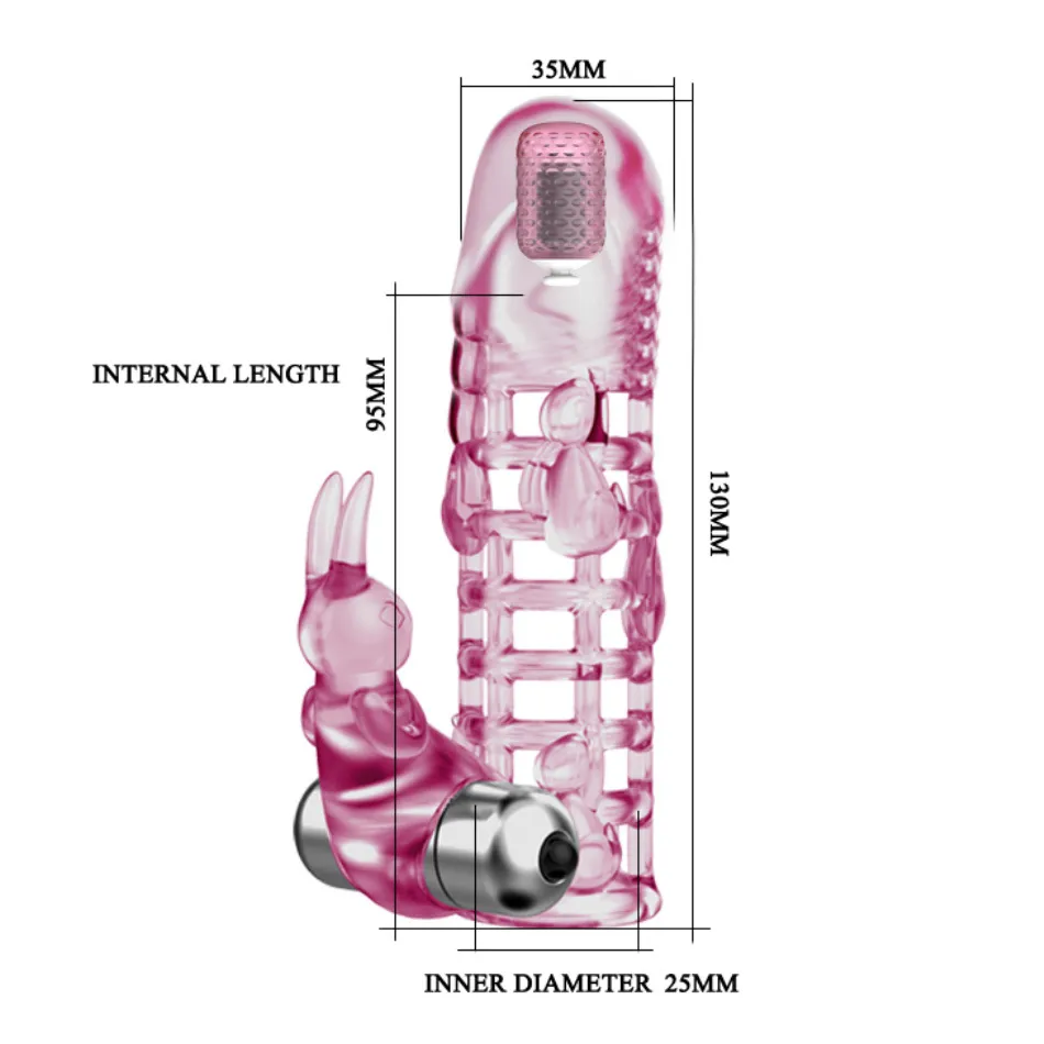 Återanvändbar penisförstoring Dubbelvibrator Dick Extension Sleeve Cock Delay Ejaculation Sexleksaker för män Intima varor Q0320