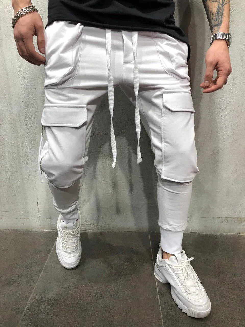 Stiller Erkekler rahat jogger katı hip hop high Street pantolon pantolon geliyor dans spor kıyafeti bülbeli harem pantolon pantolon pantolonlar tweetpants t