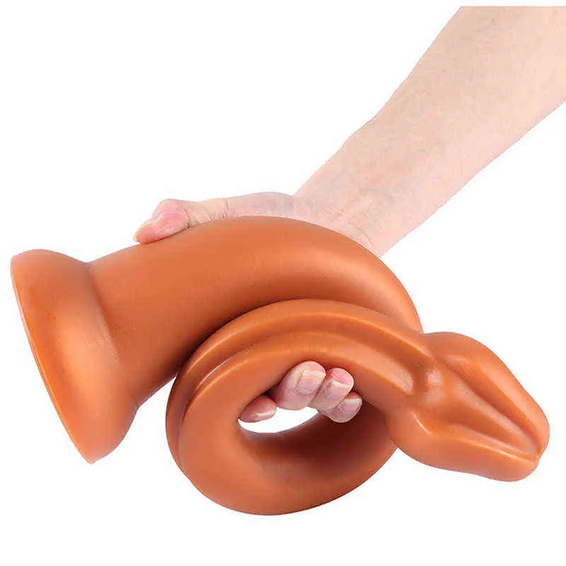 NXY DILDOS Long Snake Anal Dildo Vagina Anus Butt Plug Plug Toys sexuais adultos para homens homens Couples Big Sucker Massagem Colon 11207215967