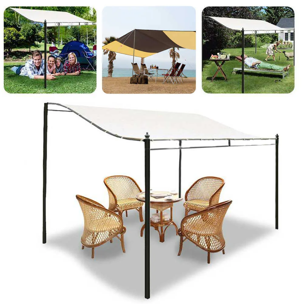 300D canvas waterdichte tent top cover dak tuinwinden luifel zon onderdak schaduw luifelcoating pergola waterdichte strandtenten Y0706