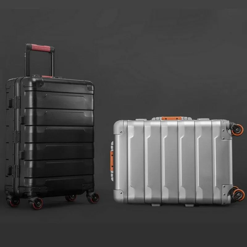 20 24 -calowy retro wszystkie aluminiowe strzały magnezu Spinner Bieganie na pokład Business Trolley Suipcase Fashion Valise Suitcases2358