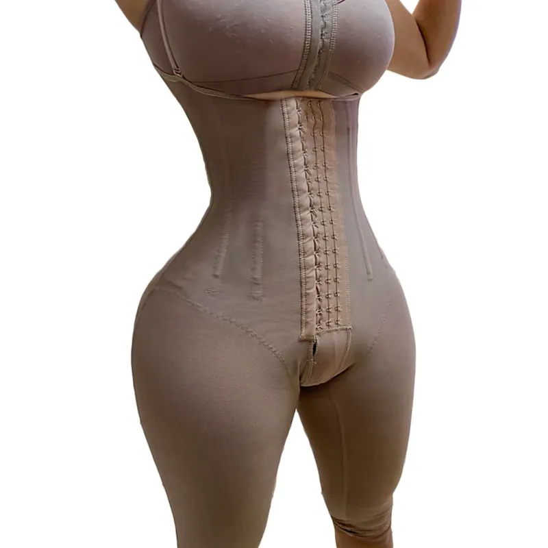 Kadınlar Tam Vücut Shapewear Skims Bel Desteği Sıkıştırma Açık Büst Bbl Post Op Cerrahi Malzemeleri Faja colombiana Mujer Bodysuit 220307