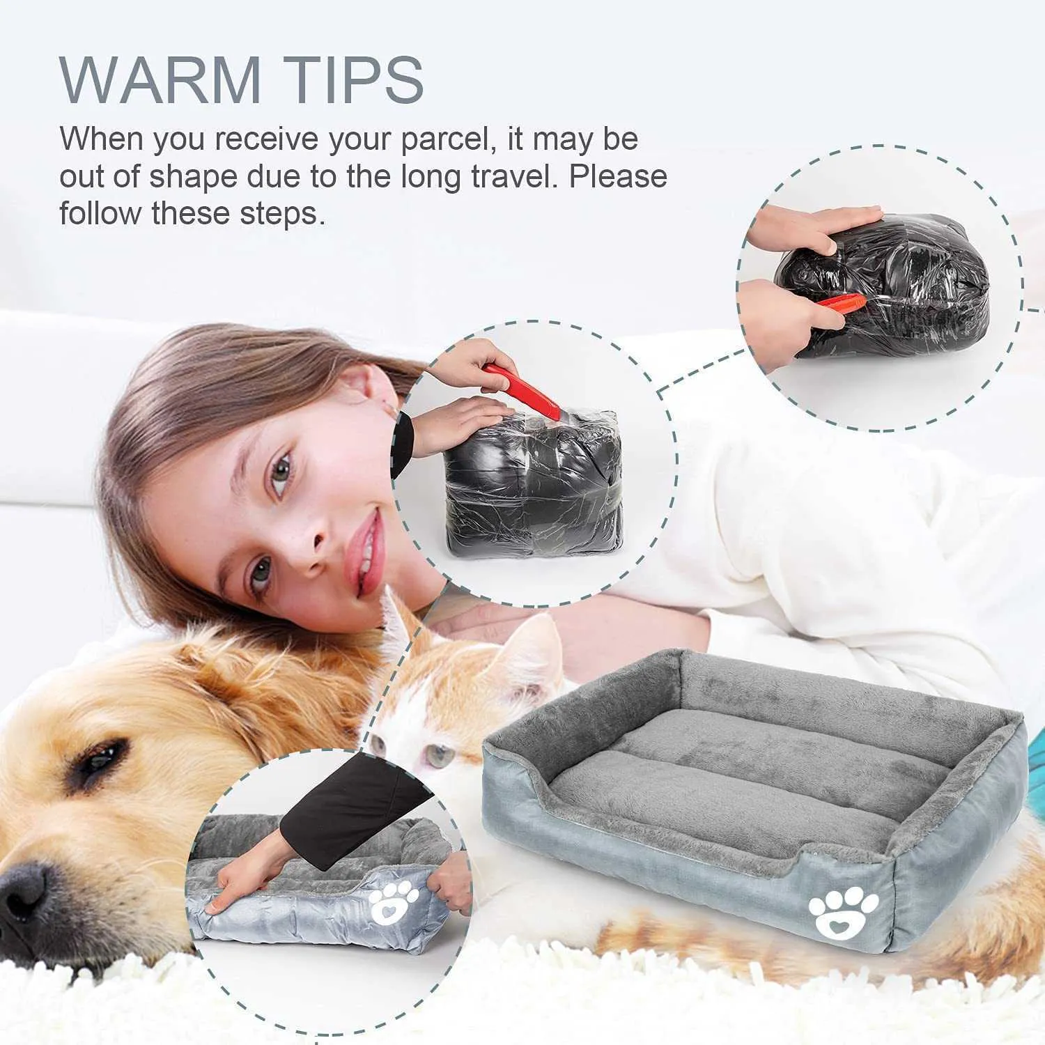 XXL PET Dog łóżko Sofa Sofa Miękki koszyk zmywalny jesień ciepłe pluszowe podkładkę wodoodporne łóżka dla dużych S 211021188B