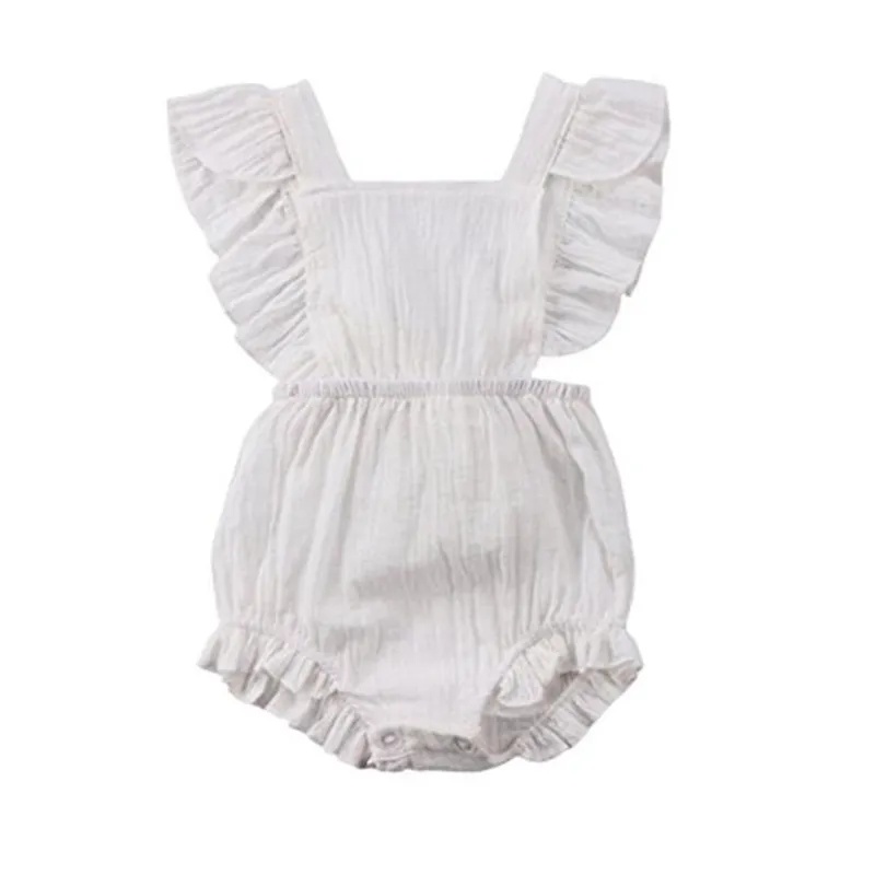 Korean Infant Baby Clothes Girls Boys Rompers Linen Kids Clothing Fashion Summer born Toddler 210429