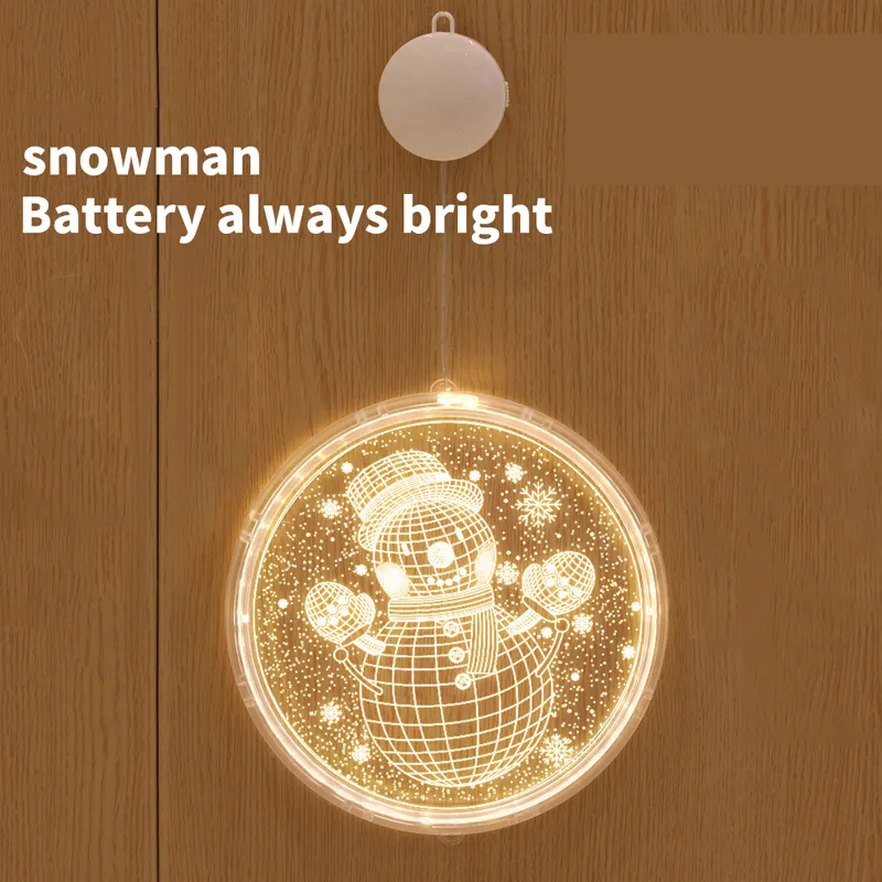 Luzes led de natal disco 3d pendurado luz sinos floco de neve bateria corda árvore quarto decoração2275367