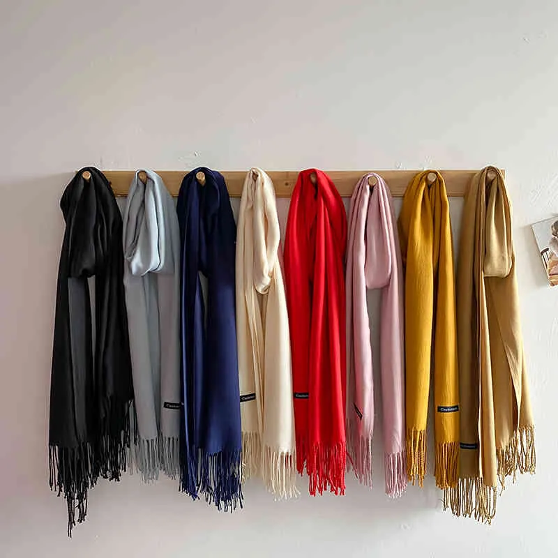 Koreanischer Anti-Kaschmir-Winterschal, warmer, vielseitiger langer Schal mit doppeltem Verwendungszweck