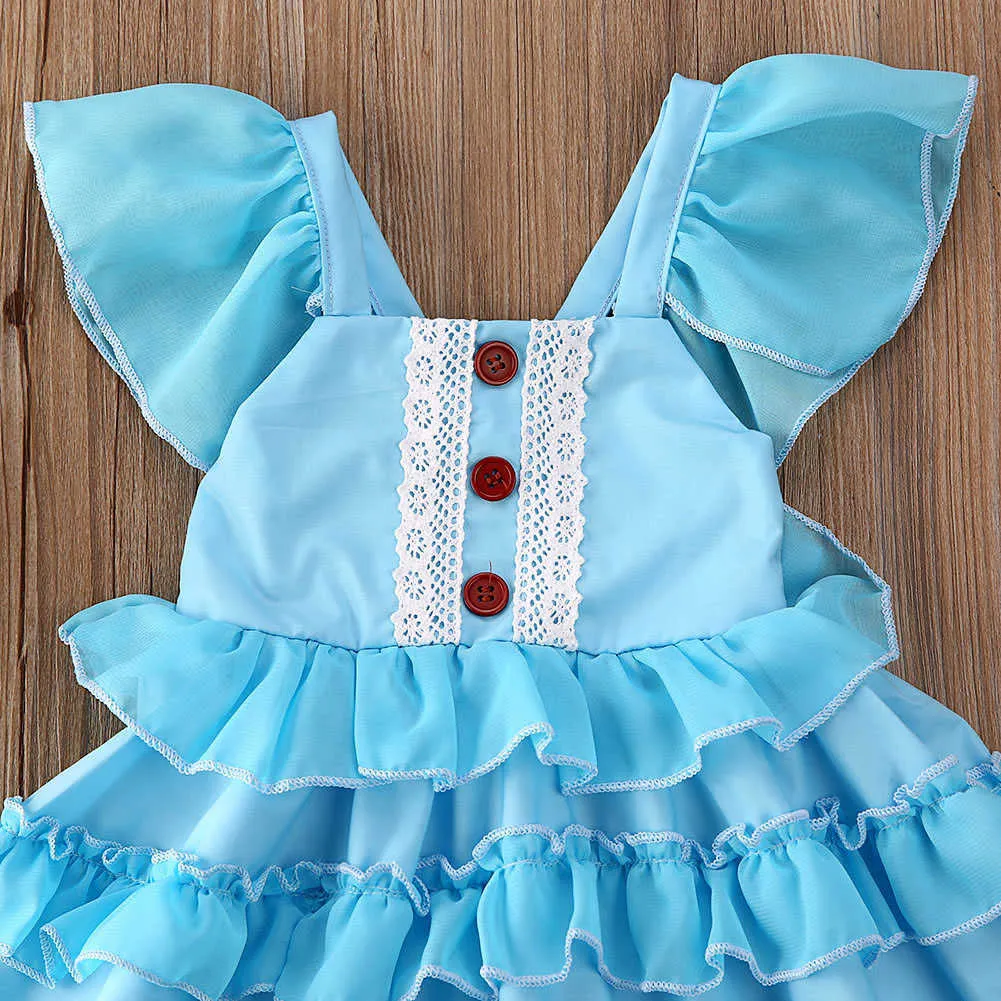 Fille robe de bal longue robe 6M-5Y âge bébé enfants princesse robes fronde sans manches robe de soirée de mariage bleu enfants vêtements Q0716