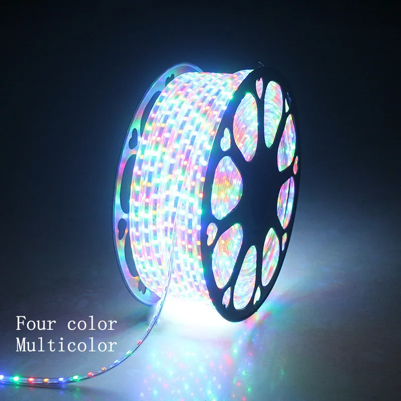 LED Strip licht waterdicht rgb strips lint 5050 Led tape 220 flexibele sting 220 v 60 Leds M verlichting met EU Plug346L