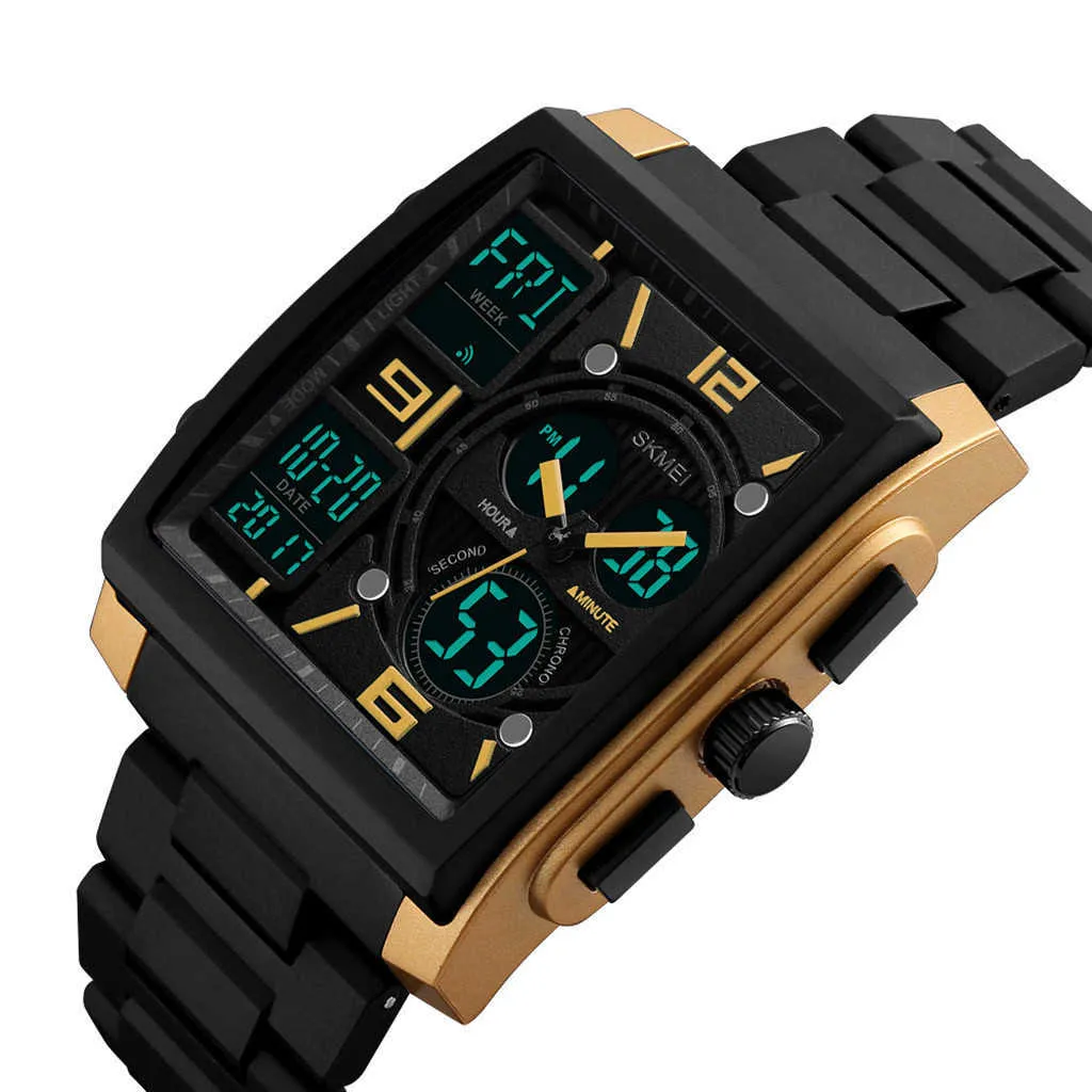 Mannen Militaire Sport Horloges LED Multi Display Digitale Horloge Mens Zwemmen Waterdicht Kwarts Polshorloge voor Man Gift Reloj Hombre G1022