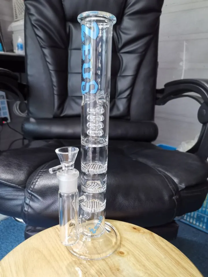 Bong Dab Rig Water Pipes Tjockt Glas Honeycomb Perc Blågrön röd Bongs Heady Glas Pipe Wax Oil Rigs Joint 18.8mm Glass Bowl Cheechshop sell