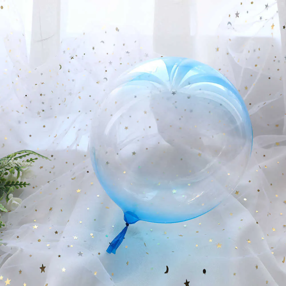 10 -stcs 18 inch dubbele kleur kristallen bubbelballonnen rond bobo transparante ballon bruiloft verjaardagsfeestje helium opblaasbaar decor y278b