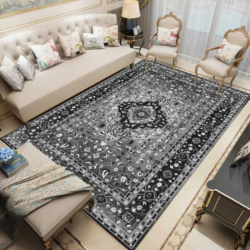 トルコ印刷ペルシャの敷物カーペットの家のリビングルームの装飾的なエリアの敷物寝室屋外トルコの自由奔放に生きる大床カーペットマット210928