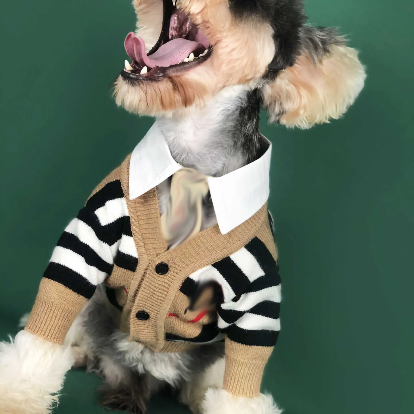 Listrado jaqueta para animais de estimação roupas clássico impresso design filhote de cachorro camisola vestuário schnauzer bulldog teddy roupas para cães coat1999