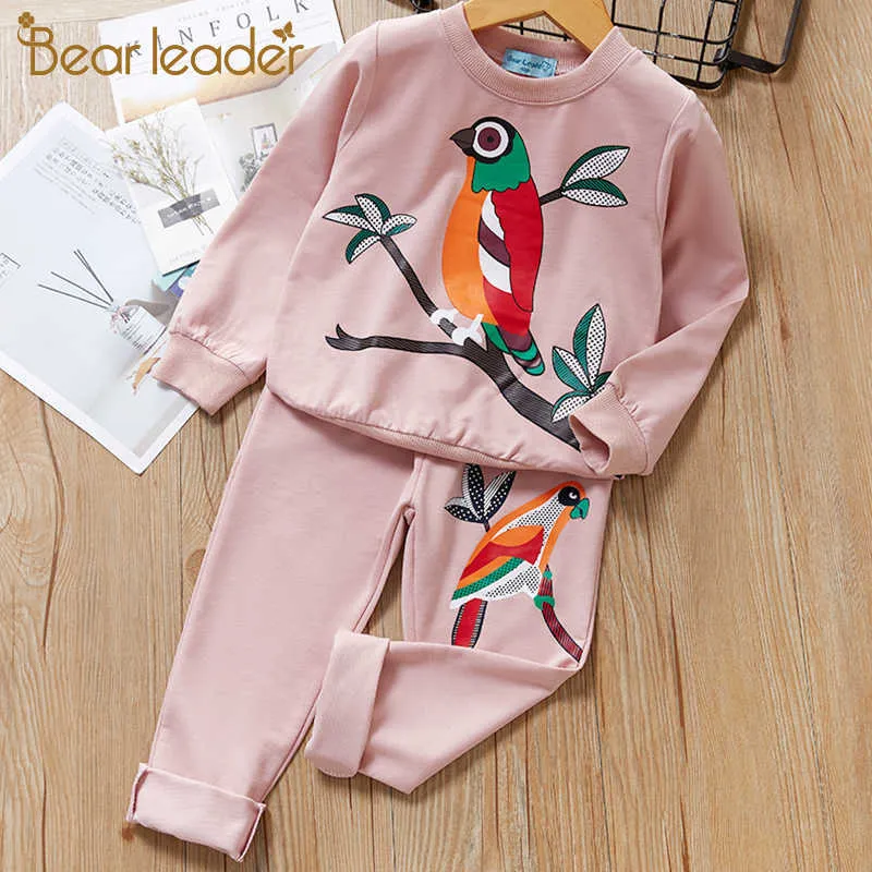 Bear Leader Girls Conjuntos para niños Nuevo Otoño Niños Ropa casual Trajes deportivos Ropa para niños Conjunto de ropa para niños Jersey y pantalones 2 piezas Traje X0902