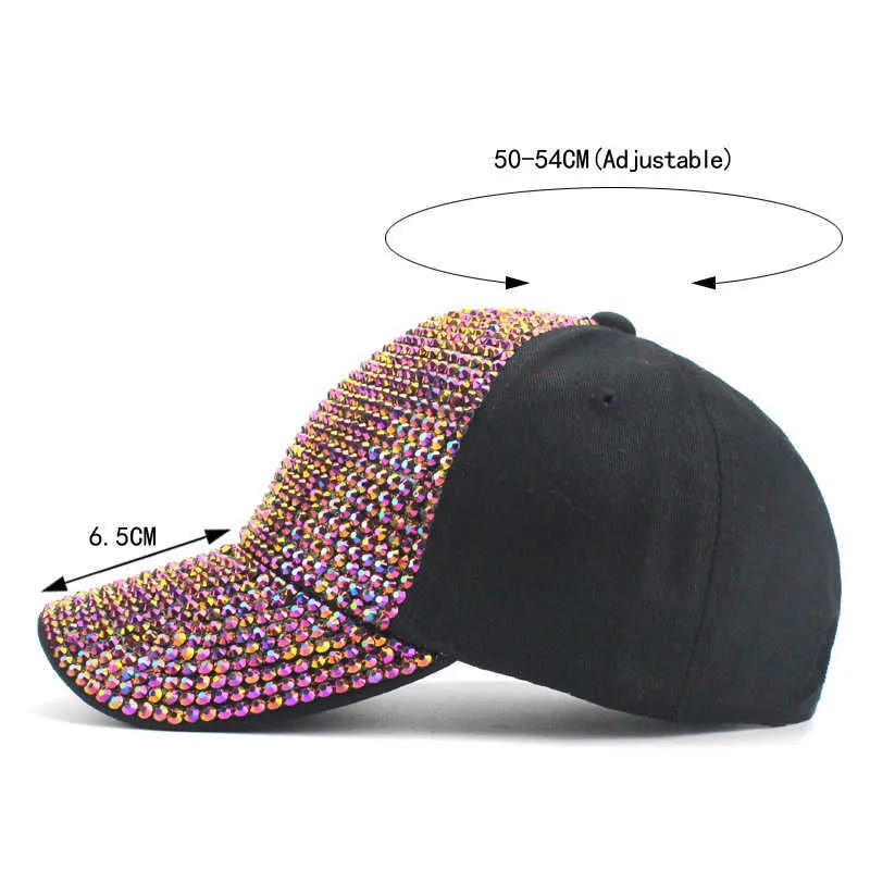 Meisje Baseball Cap Kleurrijke Strass Diamant Kinderen Snapback Cap Lente Zomer Zwarte Hoed voor Jongen Baby Kid 3-8 jaar Oude Botten X303z