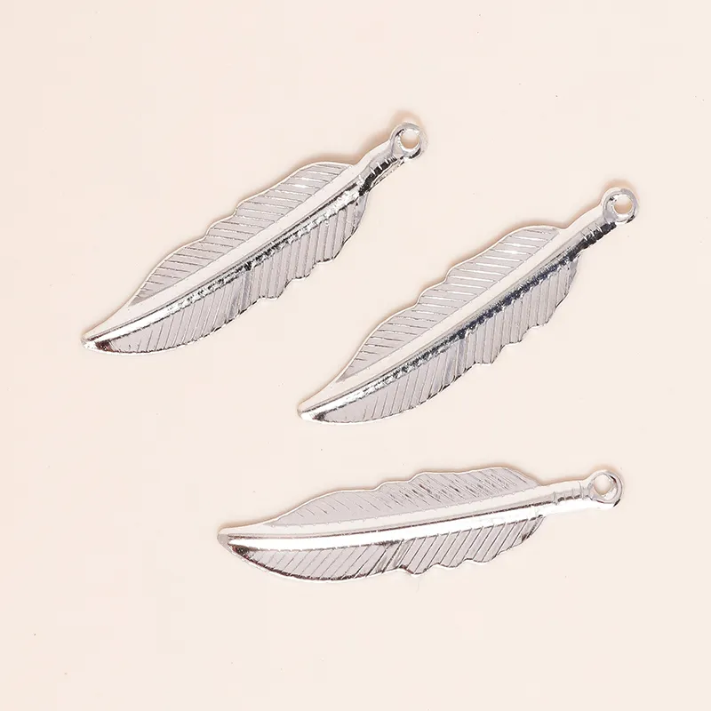 728mm Fashion Alloy Feather Charms Pendant For Necklaces Earrings Making Accessories Leaf Charms Diy Jewelry Making8114248