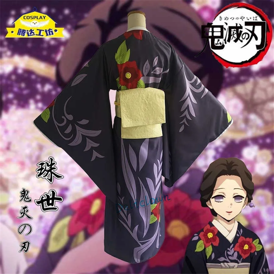 Anime Demone Slayer Tamayo Yushirou Cosplay Uomini Donne Kimono Uniforme Kimetsu No Yaiba Nezuko Zenitsu Tanjirou Costume Cosplay Y0903