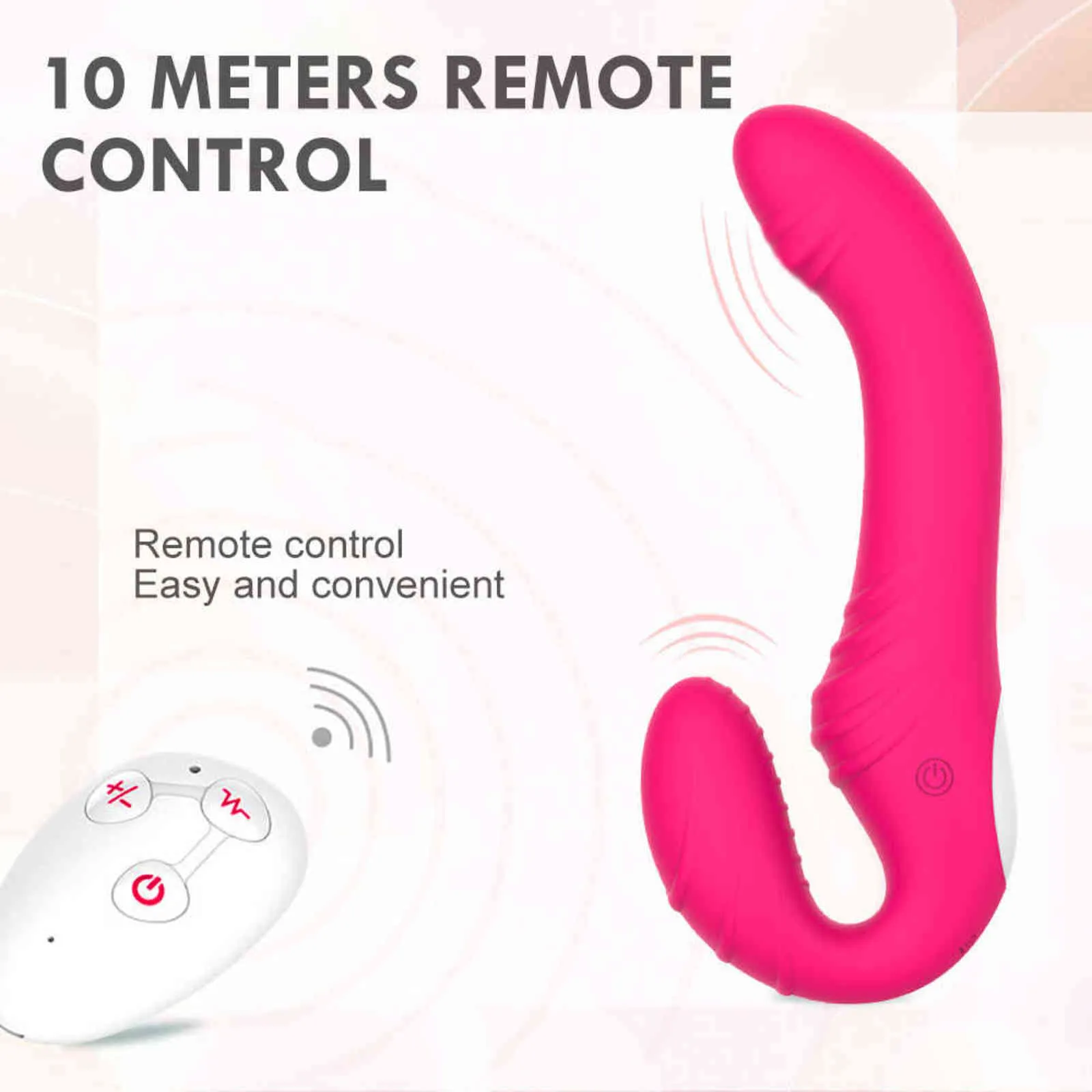 NXY Vibromasseur Vibrant Sans Bretelles Double Tête Strap-on Gode Vibromasseur pour Couples Lesbiennes G-Spot Clitoris Stimuler Sex Toys Érotiques 1122