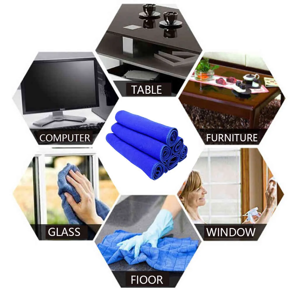 50 Uds. Plumero de tela suave para el hogar, herramientas de limpieza para el hogar, lavado de coches, vidrio, toalla de microfibra 211d