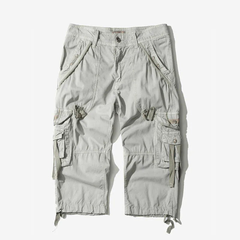Casual Shorts Men Summer Camouflage Cotton Cargo Camo Short Pants Homme Without Belt Drop Calf-Length 210629