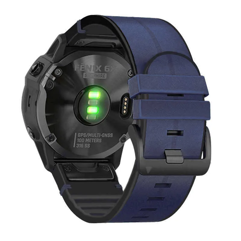 22 26 мм Quickfit Watch Bess для Garmin Fenix 6 6x Pro 5x 5 плюс 3 часа 935 945 S60 подлинная кожаная полоса Силиконовая полоса браслет H091613471