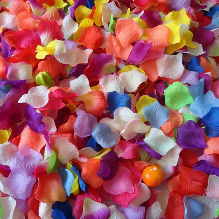 Silk Rose Flower Petals Leaves Wedding Table Decorations Wholesale Wedding Decorations Fashion Atificial Polyester Wedding supplies