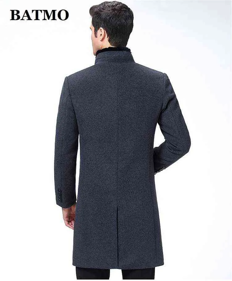 BATMO Arrivée AutomneWinter Haute Qualité Laine Long Trench Coat Hommes, Vestes en laine pour hommes, manteau chaud, taille plus M-XXXL, 8808 211122