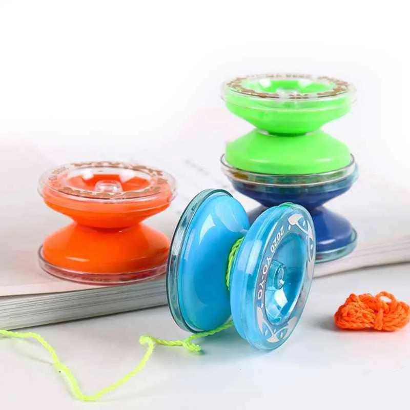 Classico Yo-yo Toy Magic Yo Ball Activity Center Plastic String Ball con forte asse portante Colore casuale Boy Gift G1125