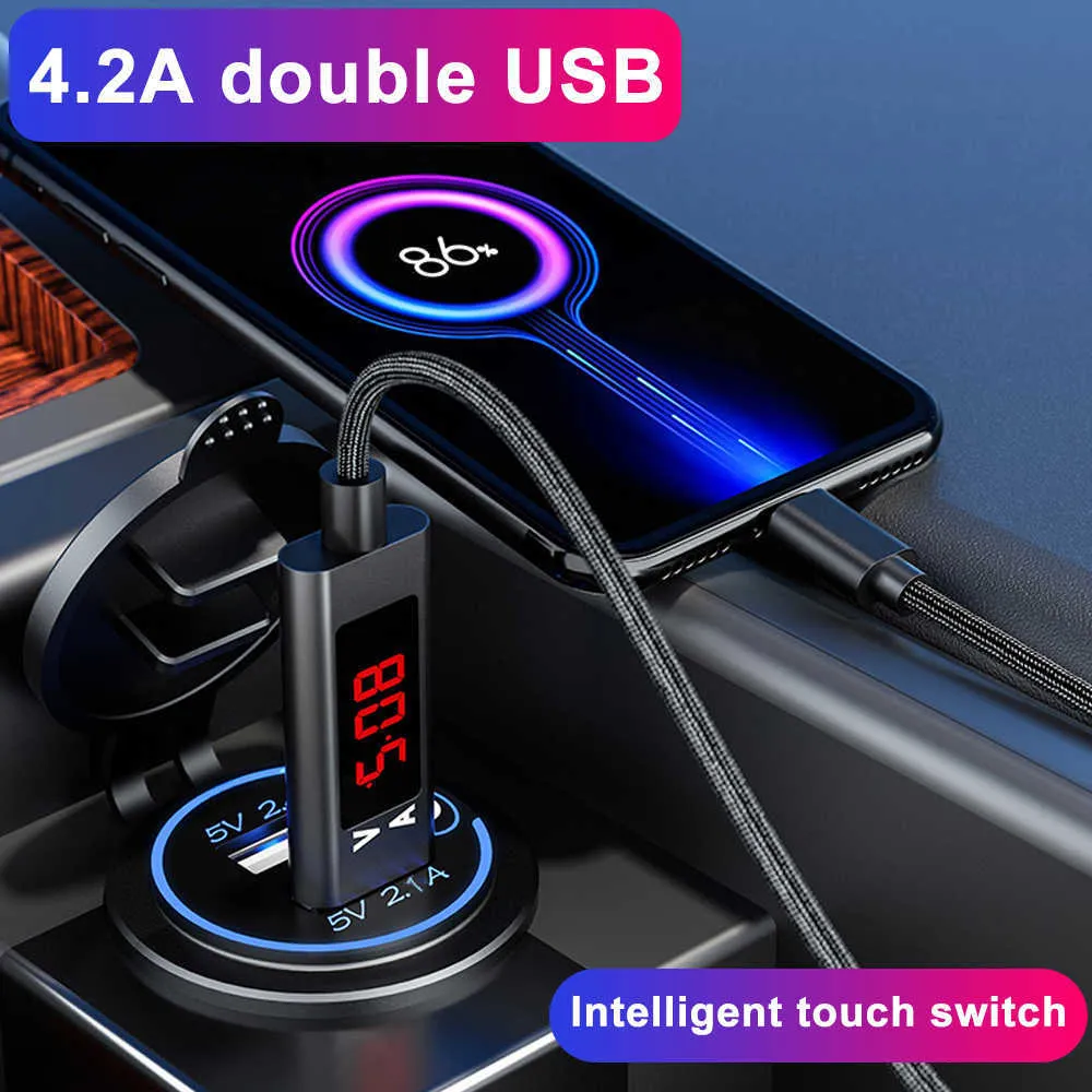 Nya 4.2A Dual USB Fast Charger med Switch Socket Power Outlet Adapter Vattentäta dubbla USB -portar för Marine Boat Motorcykelbilbil