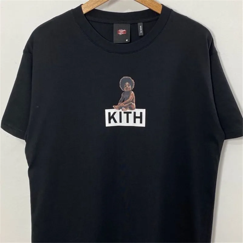 빈티지 Kith t 셔츠 남성 여성 1:1 고품질 T 셔츠 티 탑 짧은 소매 셔츠 남성 의류