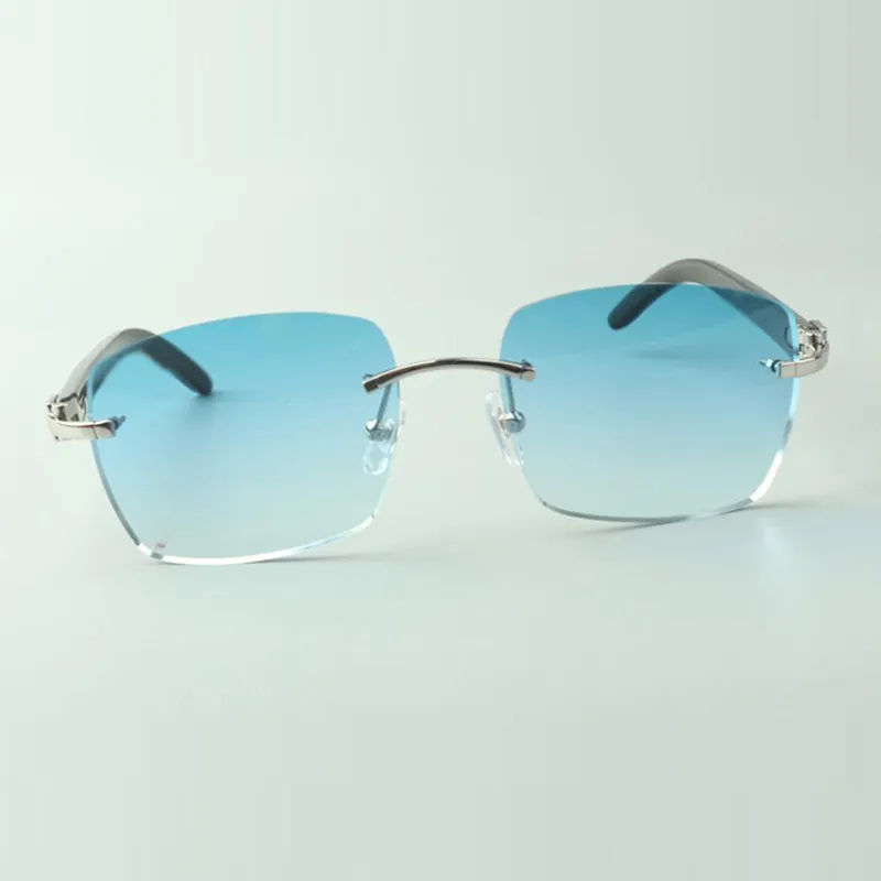 Klassische Designer-Sonnenbrille 3524025 natürliches schwarzes strukturiertes Büffelhorn Tempel Gläsern Größe 18-140 mm280o