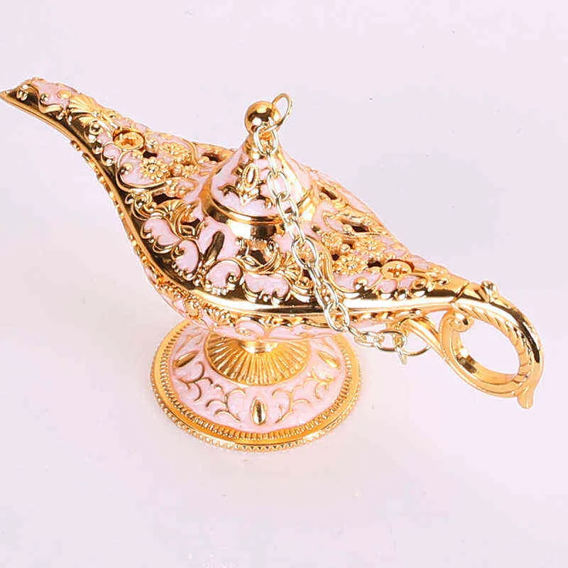 Красочная металлическая волшебная лампа Genie в стиле ретро, масляный горшок для благовоний, коллекция домашнего декора, сувенир 2111055067747