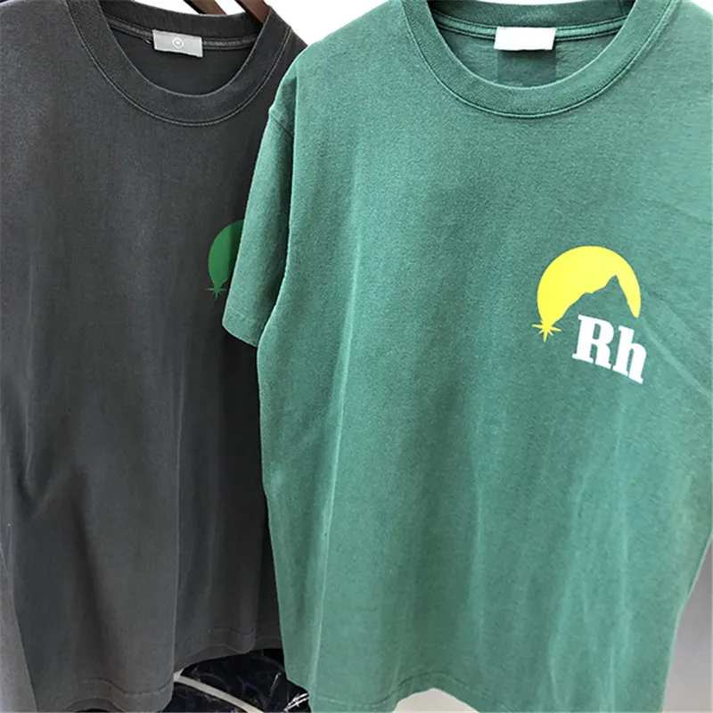 Rhude t Shirt Men Women Washed Do Old Streetwear T-shirts Summer Style High-quality Top Tees