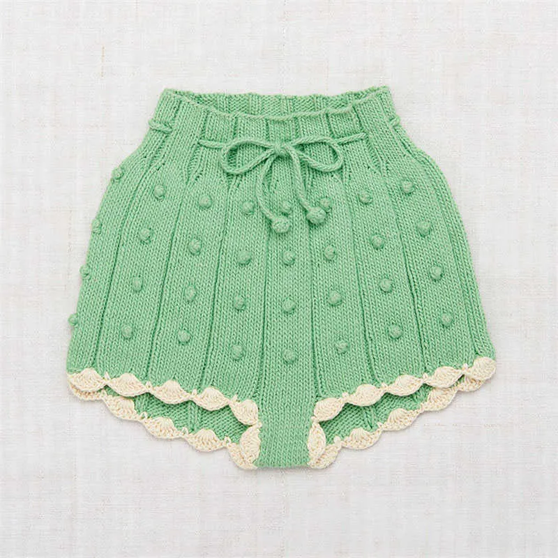 Child Girl Summer Knit Bloomers Misha and Puff Baby Lovey Shorts For Pop Corn Ball Blommer Toddler Bottoms 210619