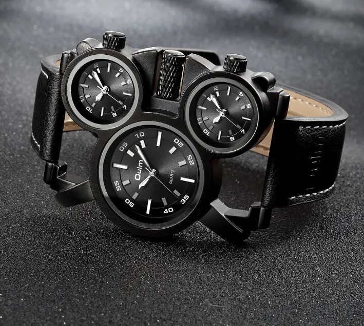 Personalidade Quartz Mens relógios super legais de discagem grande e masculina assistir luminous Hands Wristwatches2270