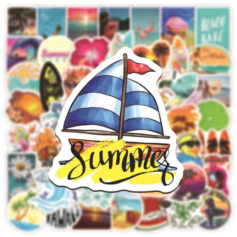 10 na zewnątrz Hawaje Naklejki surfingowe Summer Tropical Beach Surfing Waterproof DIY Surfboard Surfboard Dekal naklejka CAR234R