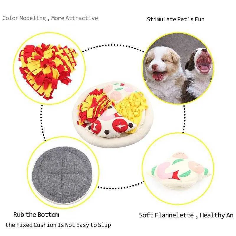 Pet Slow Feeder Jouets pour chiens Snuffle Mat Sniffing Pad Couverture IQ Compétences de recherche de nourriture Formation Tapis d'alimentation Chat Chiot Formation Puzzle Jouet 210915