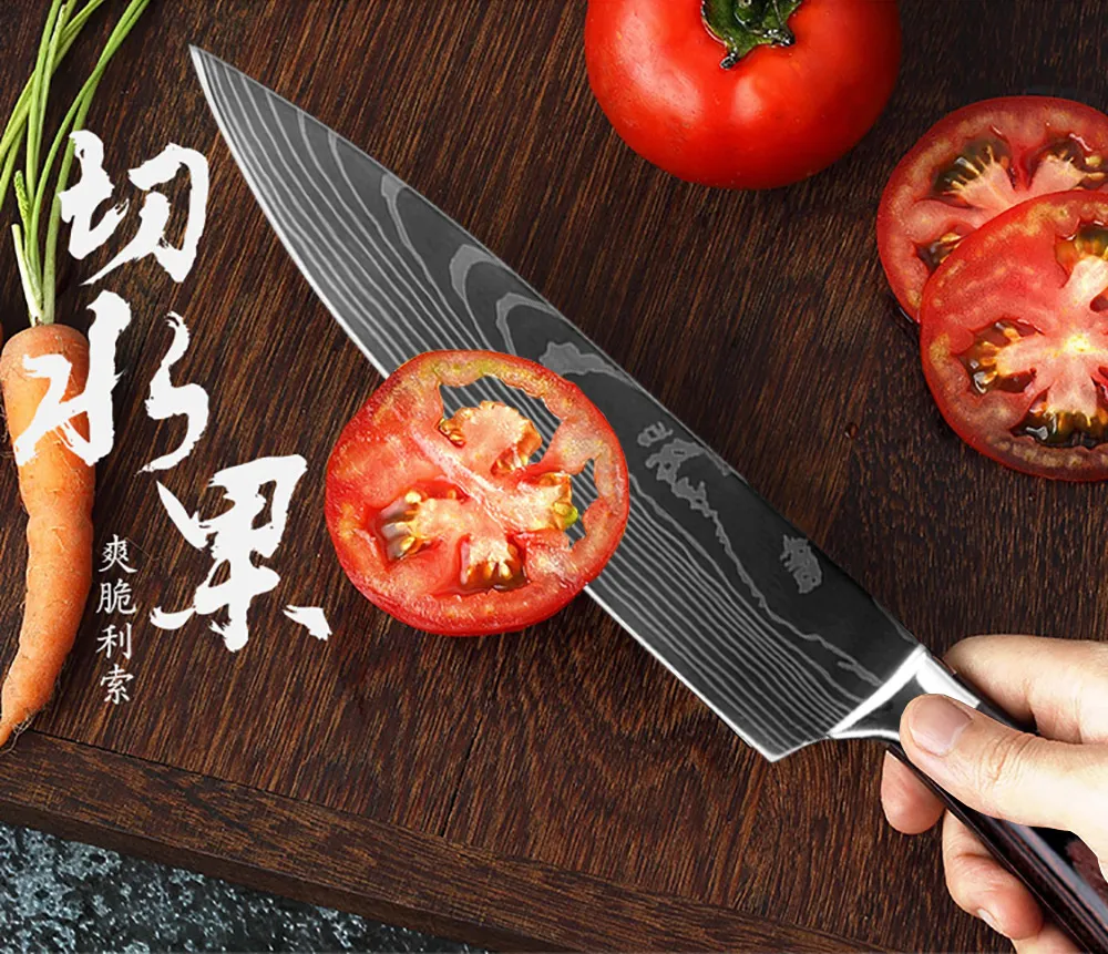 XITUO – ensemble de Chef de cuisine, ensemble de 4 à 8 pièces, support LNIFE en acier inoxydable, Santoku, couperet utilitaire, couteaux à éplucher le pain, ciseaux 263M