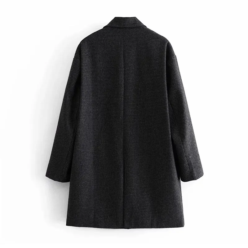 BLSQR Women Winter Single Button Long Wool Coat Ladies Sleeve Lapel Overcoat Girls Streetwear Parka Jacket Vintage 210430