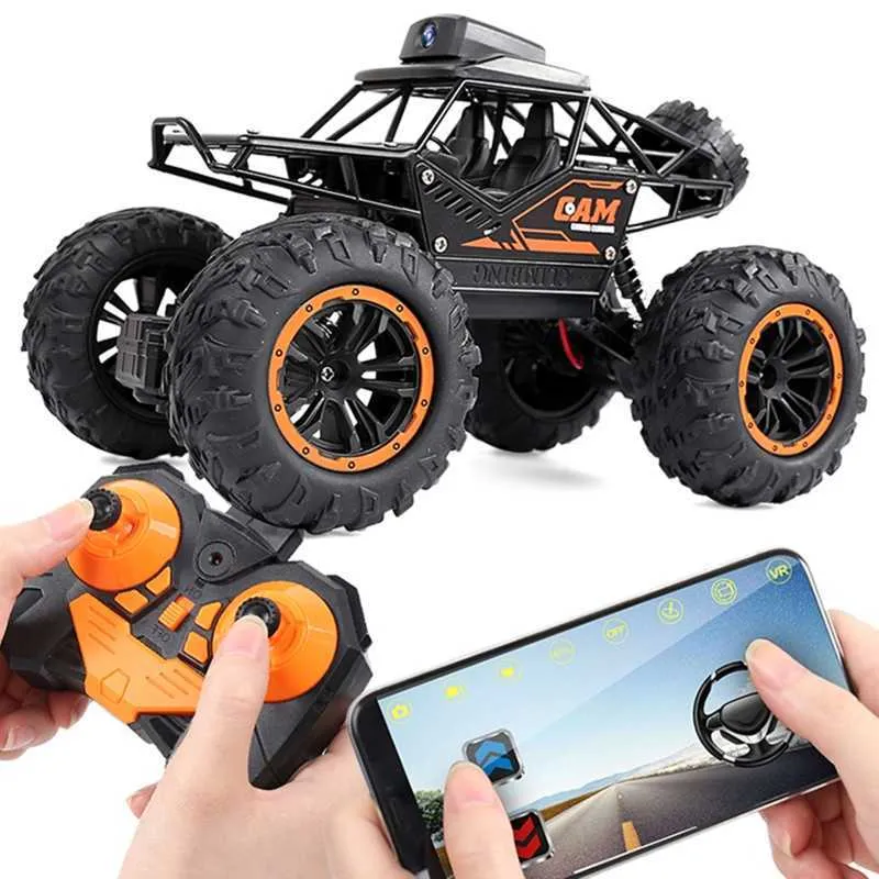 2 4G وحدة تحكم APP عن بُعد WIFI WIFI Camera Highspeed Drift Ofrroad Car 4WD Double Steering بواسطة RC Rock Crawler 210729279N2102134