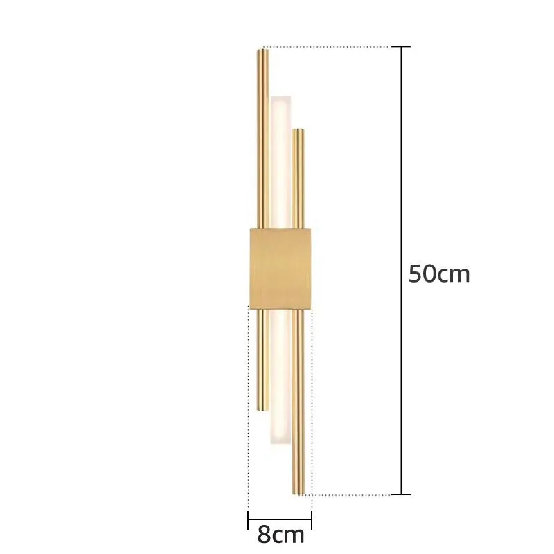 Wandlampen Modern Stijlvol Brons Goud En Zwart 50 Cm Pijp Led-lamp Voor Woonkamer Hal Gang Slaapkamer Schansen Lichtpunt3071