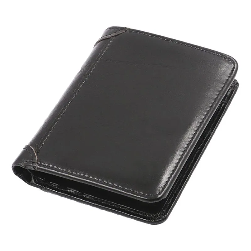 Wallets Genuine Leather Men Short Trifold Wallet Multi Slots Holders Male Clutch Vintage Purse Money Bags312I