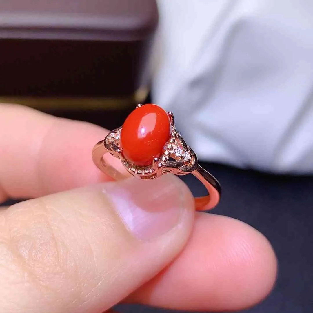 Кольца Colife 100 Real для вечеринки 6 мм8 мм натуральное красное кольцо 925 Серебряное итальянское коралловые украшения7052829