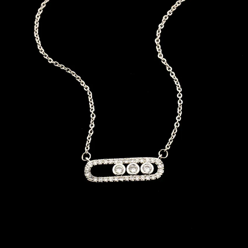 Collar con colgante de cuentas de estilo árabe de circón de cristal para mujer, joyería de boda delicada, acero inoxidable, oro rosa en regalos ovalados 2020