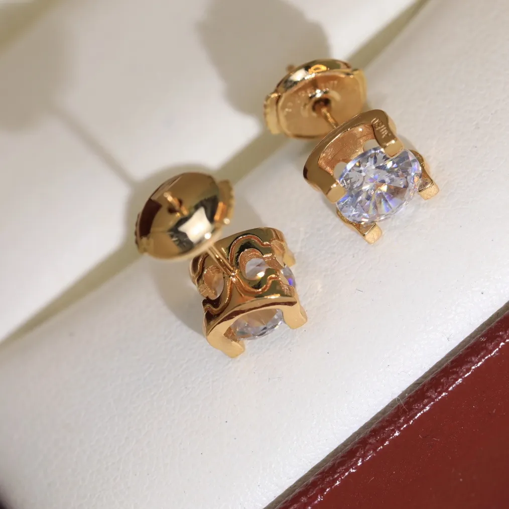 C legers diamants boucle d'oreille Top qualité Stud marque de luxe 18 K goujons dorés pour femme marque design nouvelle vente diamant exquis gif249s