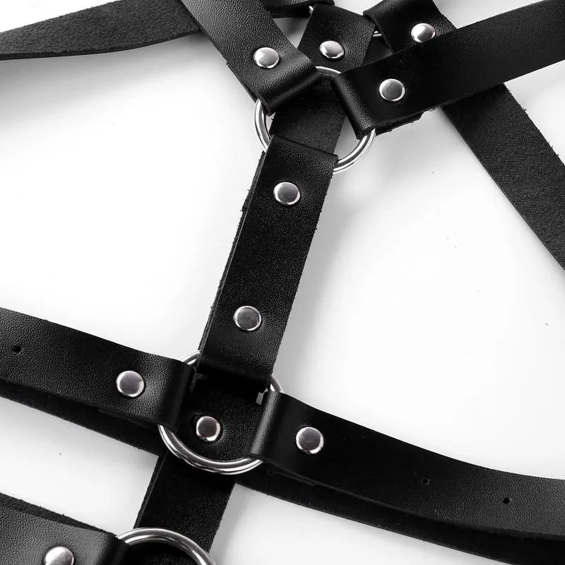 Belts Mens Nightclub Sexy Party Body Chest Harness Buckle PU Leather Punk Gothic Metal O-Ring Haler Shoulder Belt2908
