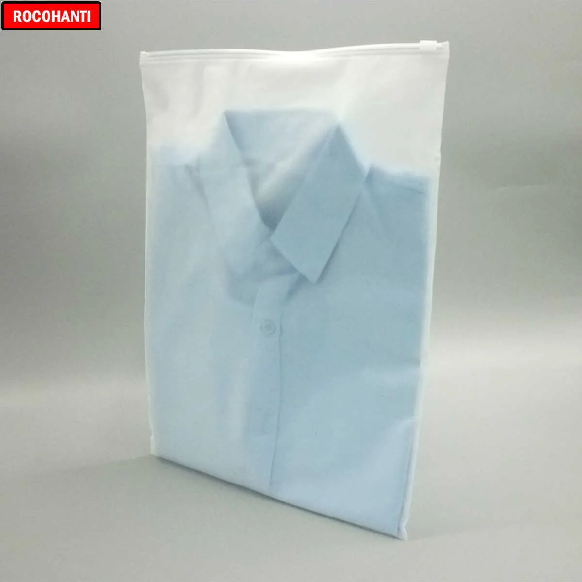 100x zip-lås blixtlås topp frostade plastpåsar för kläder t-shirt kjol detaljhandelsförpackning förvaring väska anpassad tryck y0712313w